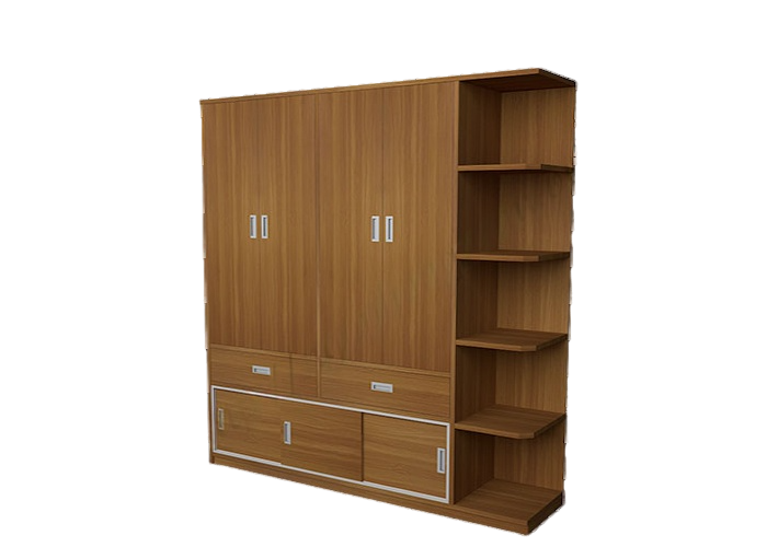 Tủ 4 cánh dán da + kệ - Chinhuei